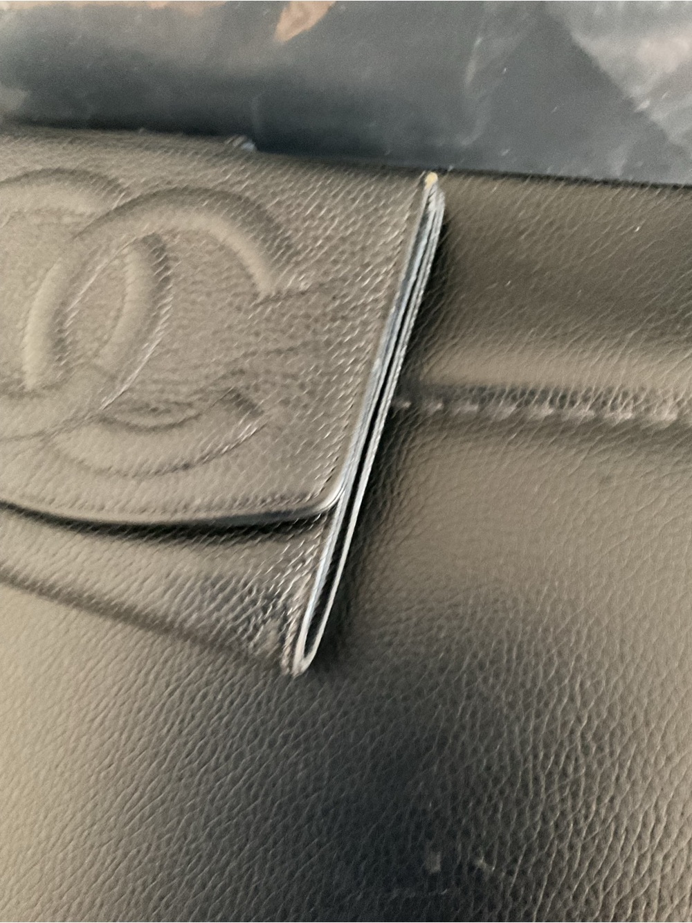 CHANEL Black Caviar Leather Small Wallet with CC Logo - Picture 8 of 9